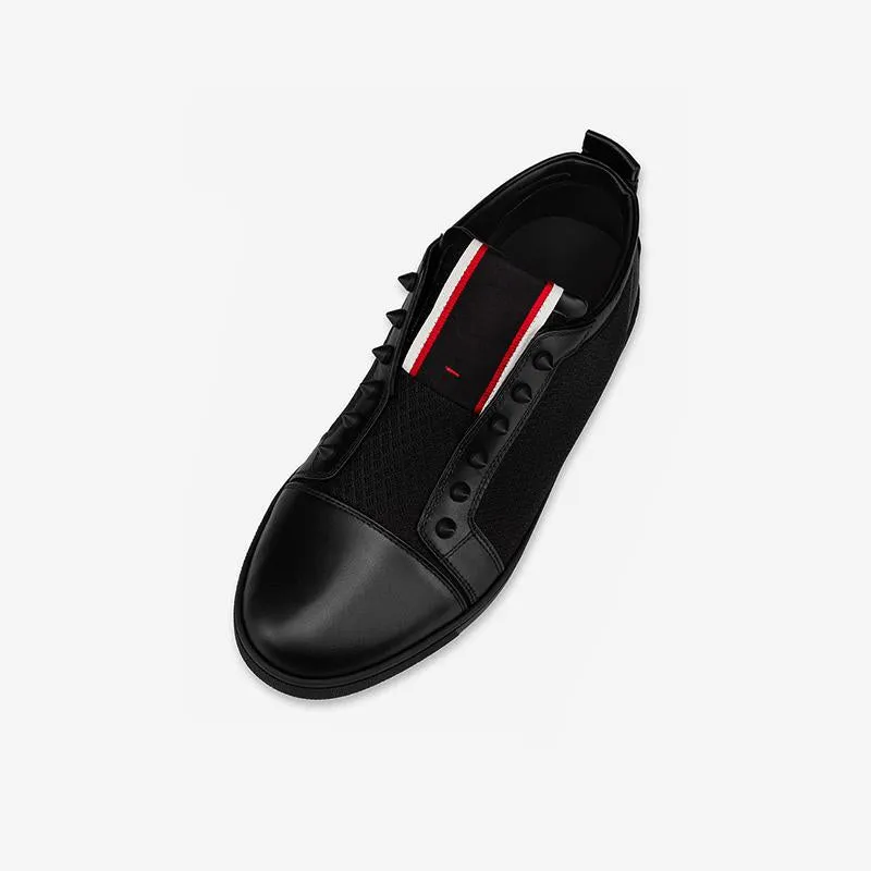 Black Round Toe Slip On Sneakers