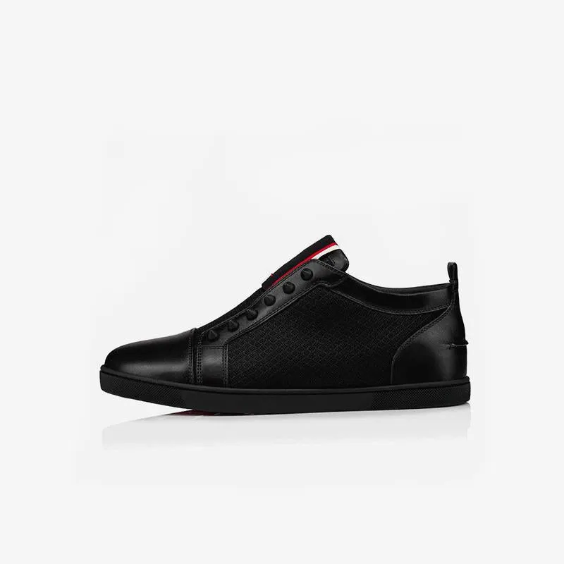 Black Round Toe Slip On Sneakers