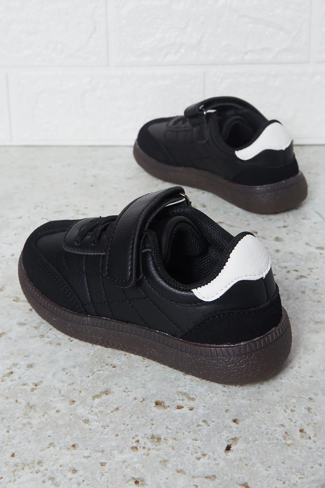 Boys Black Velcro Shoes