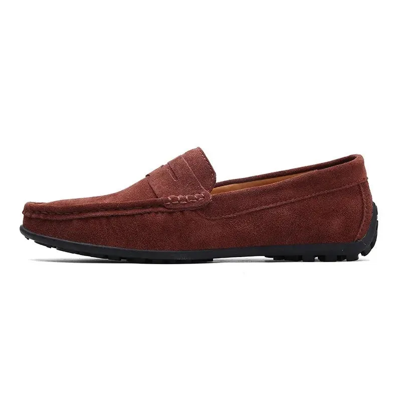 Brand Fashion Summer Style Soft Loafers Genuine Leather High Quality Flat Casual Shoes Breathable Men Flats Driving Shoes