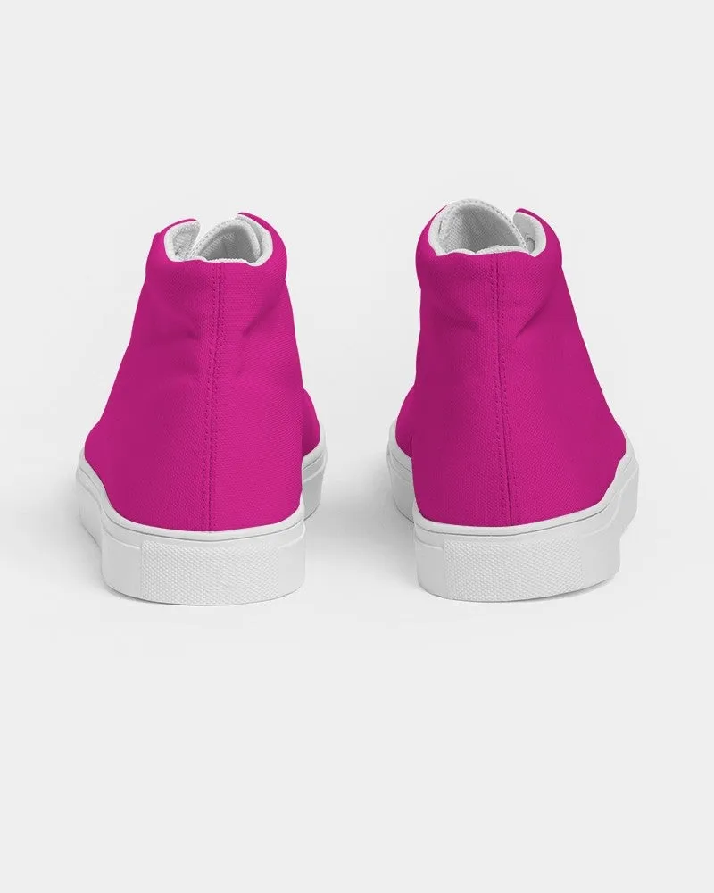 Bright Magenta Women's High-top Canvas Sneakers | Women's | Bright Pure Magenta | C0M100Y0K0