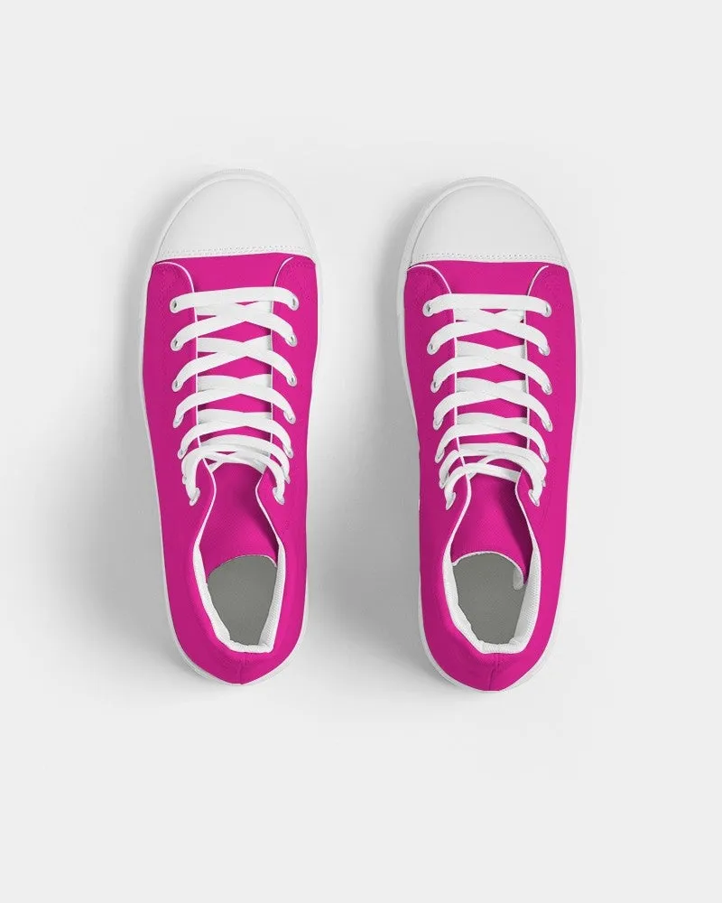 Bright Magenta Women's High-top Canvas Sneakers | Women's | Bright Pure Magenta | C0M100Y0K0