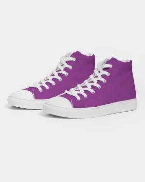 Bright Purple Men's High-top Canvas Sneakers | Men's | Bright Pure Purple | C50M100Y0K0