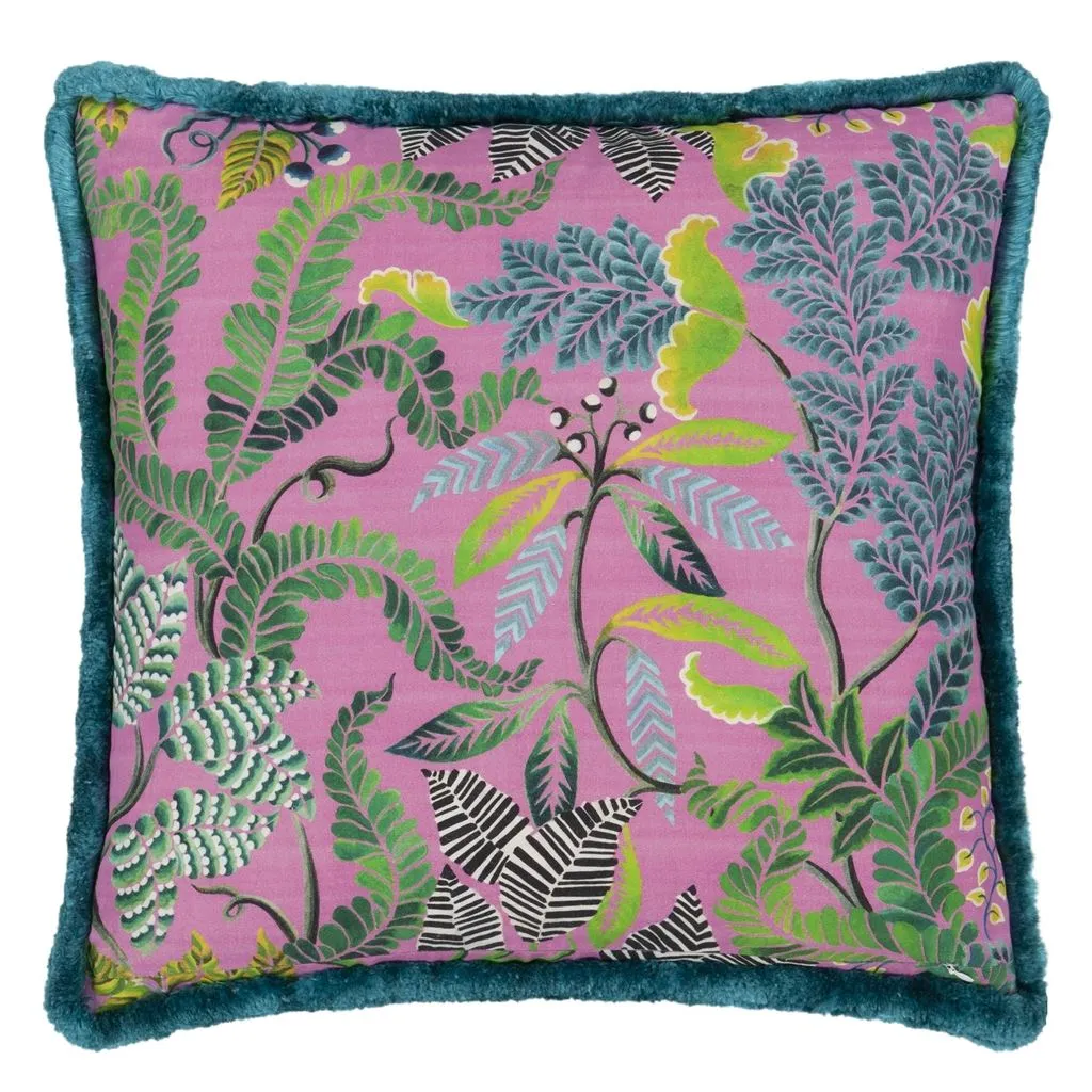 Brocart Decoratif Embroidered Cerise Cushion