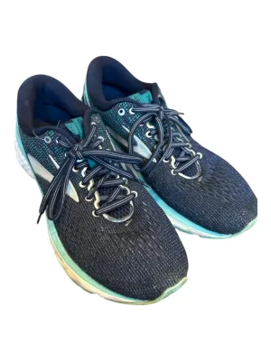 Brooks Shoe Size 8.5 Navy & Aqua Canvas Perforated Athletic Sneakers