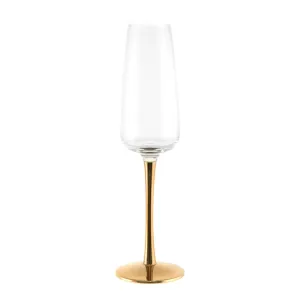 Champagne Flute Gold Stem 220ml