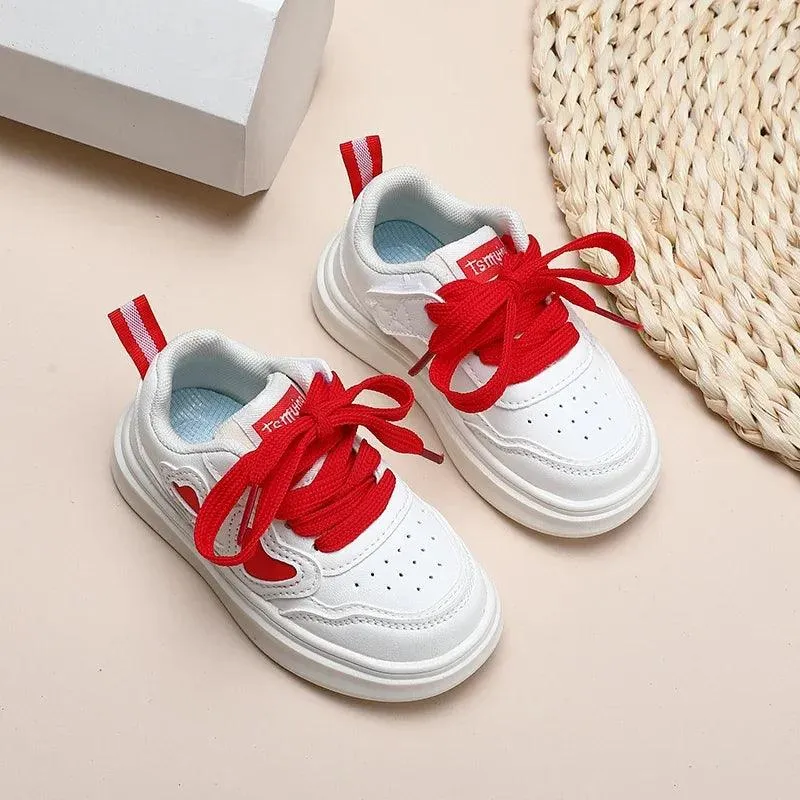 Children's Casual Shoes - Girls' Hearts Pattern Patchwork Sneakers - TSS240