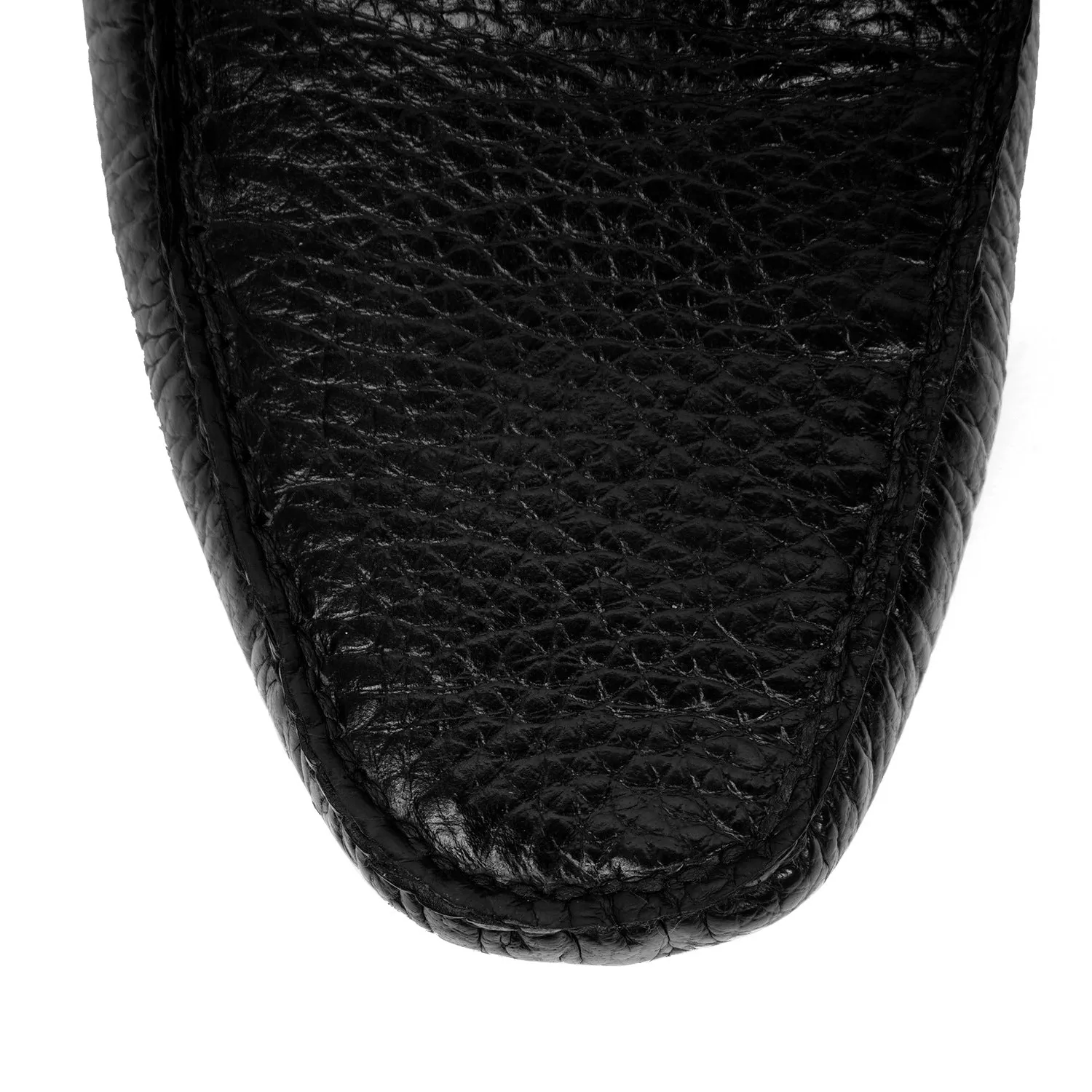 Coined Penny Nubs Driver Loafer in Black Textured