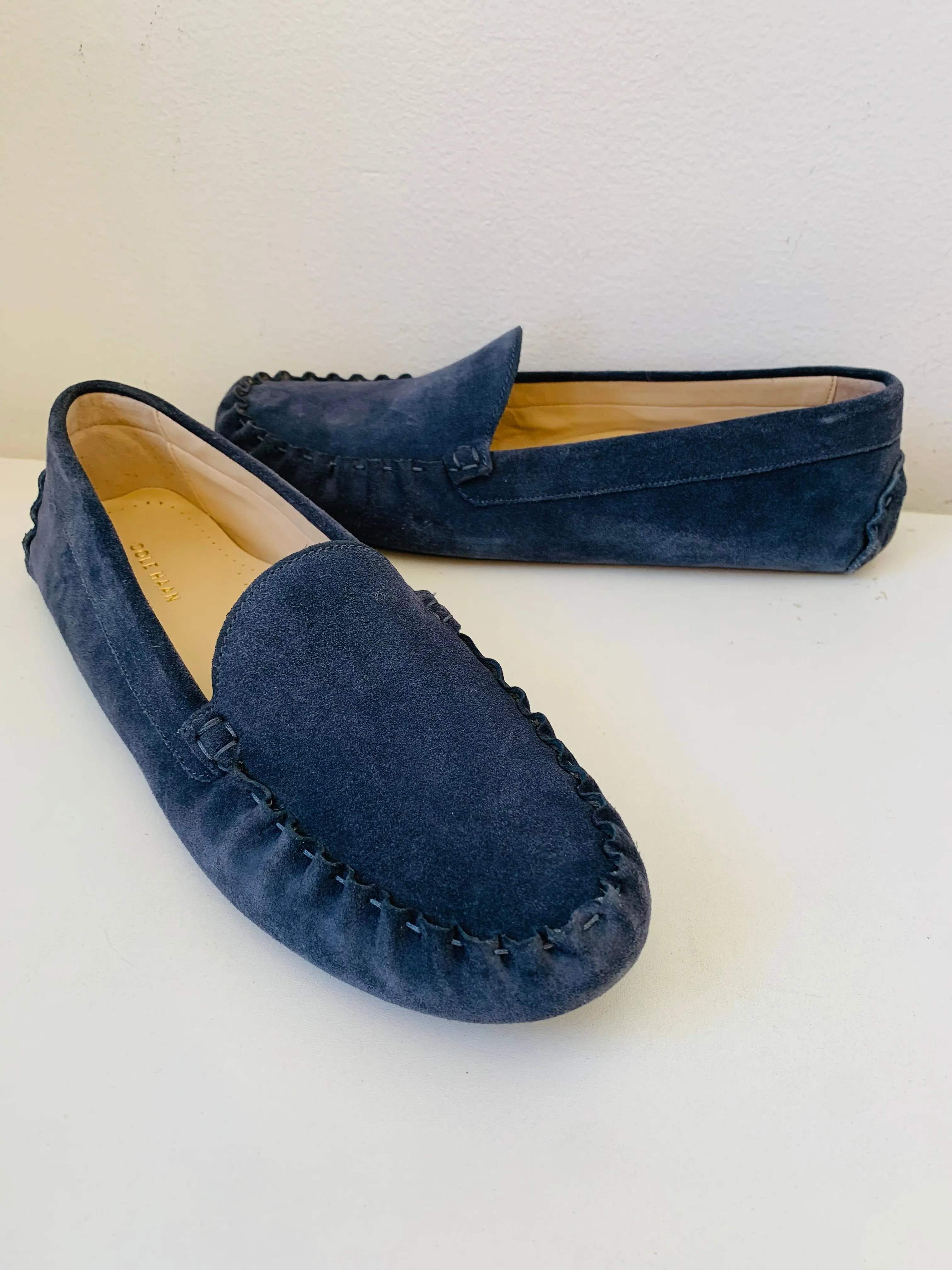 Cole Haan Evelyn Driver Moccasin in Ombré Blue Suede Size 9.5 New In Box