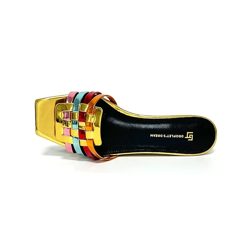 Colorful Woven Open Toe Slippers