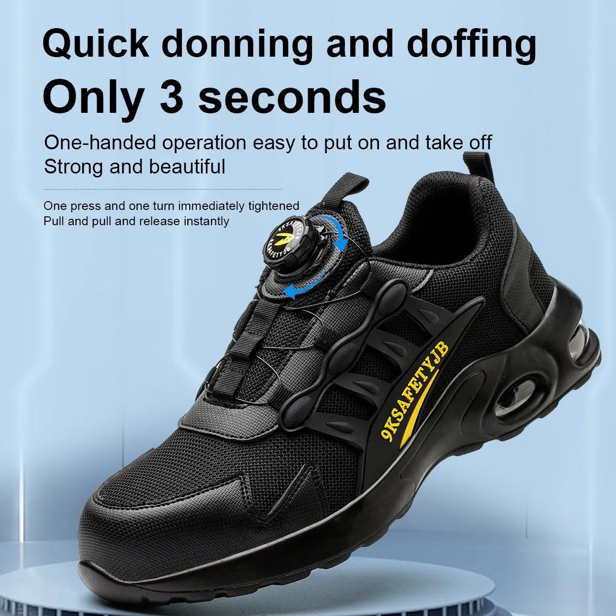 Comfortable Stylish Snap Knob Steel Toe Orthopedic Shoes W818