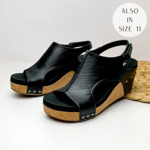 Corky's | Carley Wedge Sandals with Velcro Straps in Black