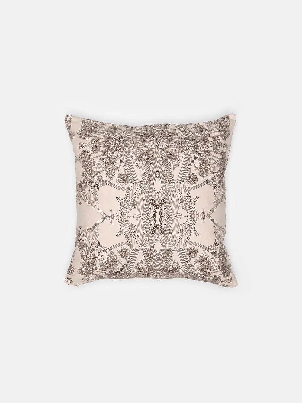 Cotton Throw Pillow in Dove and Dark Chocolate Botanicus