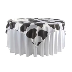 Cow Animal Print Square 72"x72" Satin Table Overlay