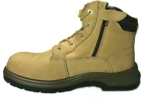 D&D Tanned High Cut & Laced   Zip up Sport Safety Shoe | Model : 8878 | UK Sizes : #5, #6, #7, #8, #9, #10