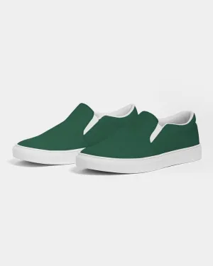 Dark Green Slip-On Canvas Sneakers | Women's | Dark Pastel Green | C60M0Y60K80