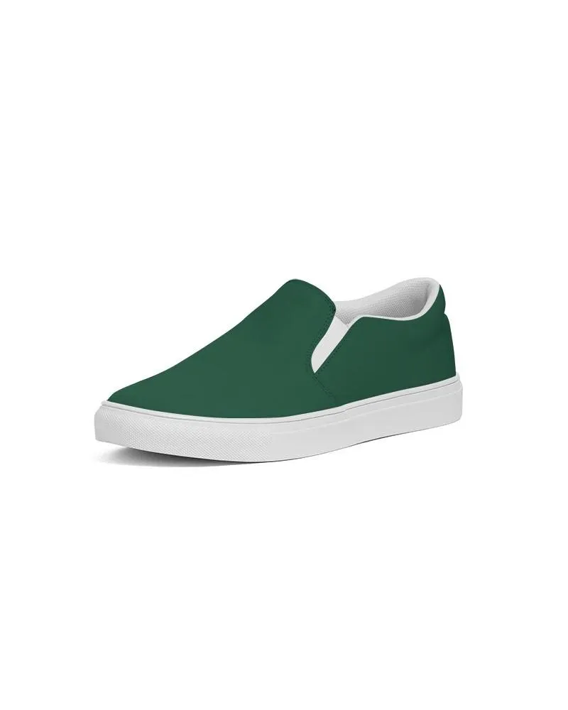 Dark Green Slip-On Canvas Sneakers | Women's | Dark Pastel Green | C60M0Y60K80