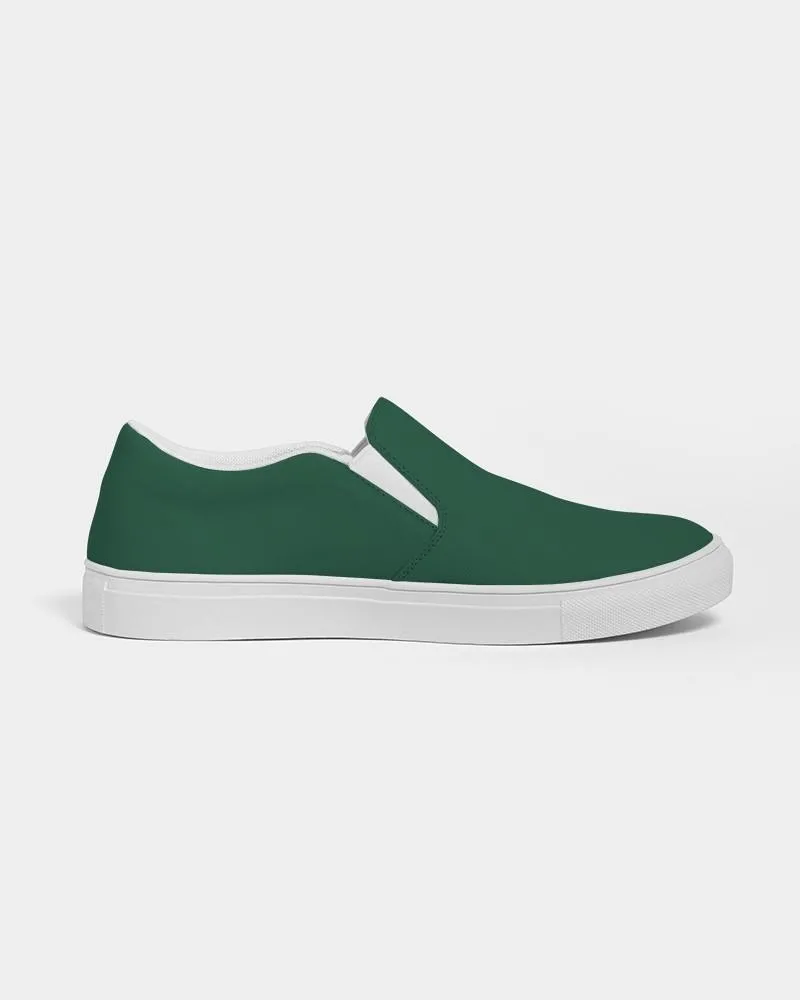 Dark Green Slip-On Canvas Sneakers | Women's | Dark Pastel Green | C60M0Y60K80