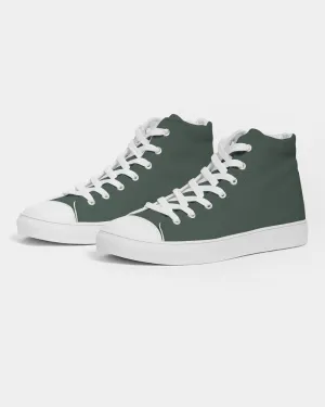 Dark Green Women's High-top Canvas Sneakers | Women's | Dark Pale Pastel Green | C30M0Y30K80