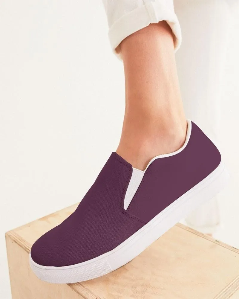 Dark Magenta Slip-On Canvas Sneakers | Women's | Dark Pastel Magenta | C0M60Y0K80