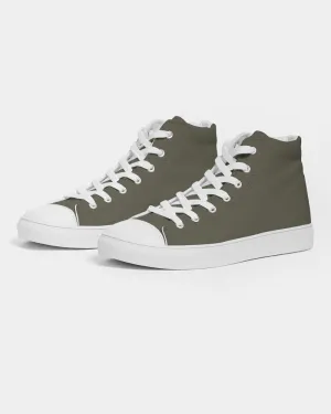 Dark Yellow Men's High-top Canvas Sneakers | Men's | Dark Pale Pastel Yellow | C0M0Y30K80