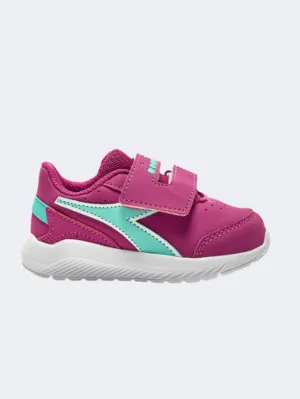 Diadora Falcon 3 Sl Infant-Girls Running Shoes Rose Violet/Blue