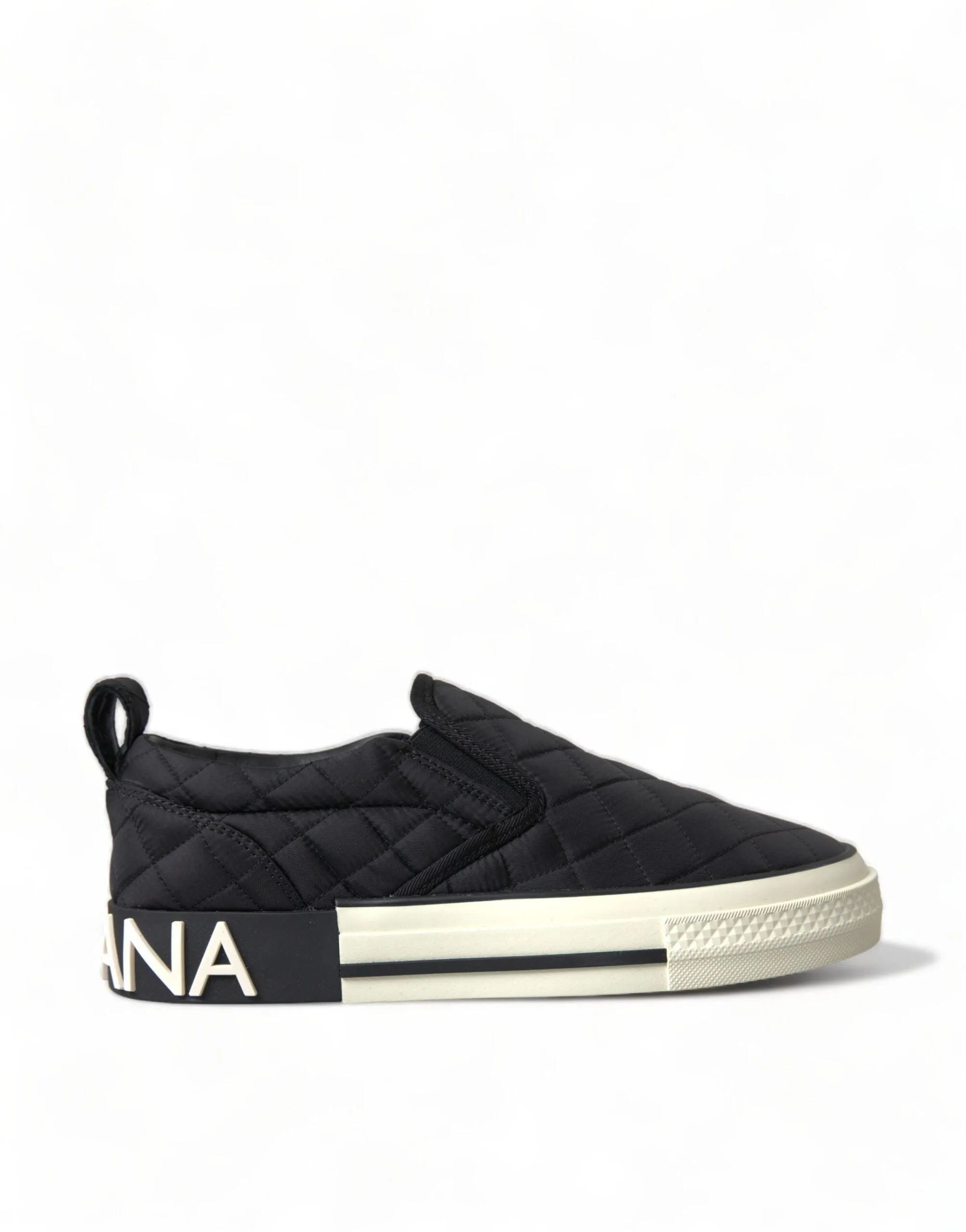 Dolce & Gabbana Black Quilted Slip On Low Top Sneakers Shoes