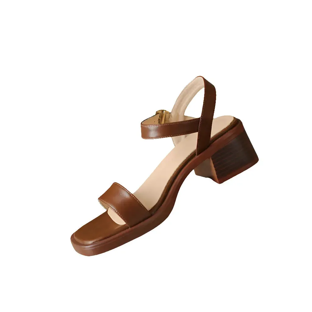 Dorcas Brown Flat Sandals