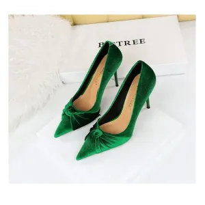 Elegant High Heel Pointed-toe Suede Butterfly Bow Shoes