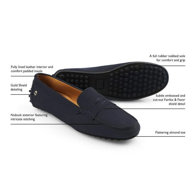 Fairfax & Favor Hemsby Ladies Driving Shoe - Navy Nubuck