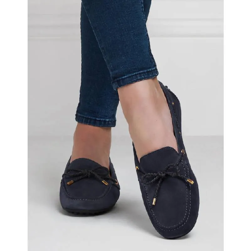 Fairfax & Favor Henley Ladies Suede Driving Shoe - Navy