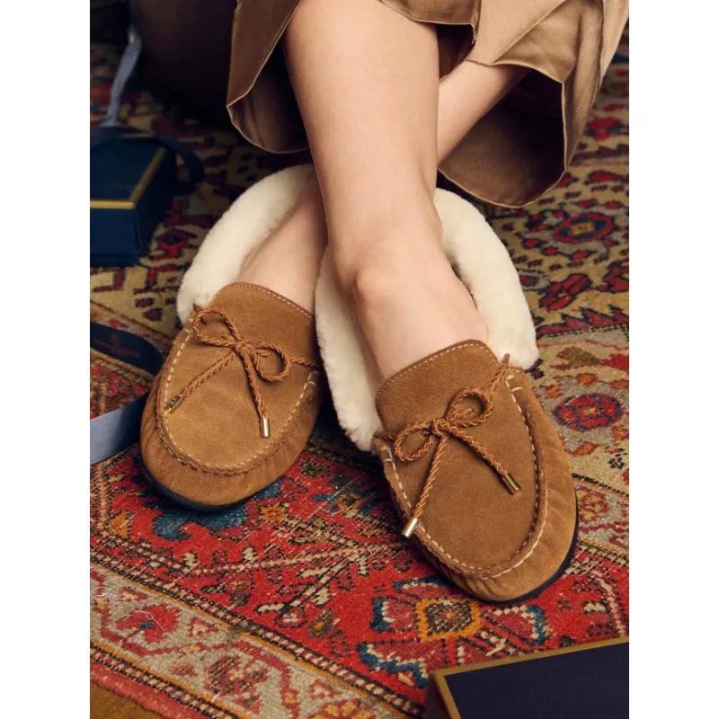 Fairfax & Favor Henley Shearling Lined Ladies Slipper - Tan