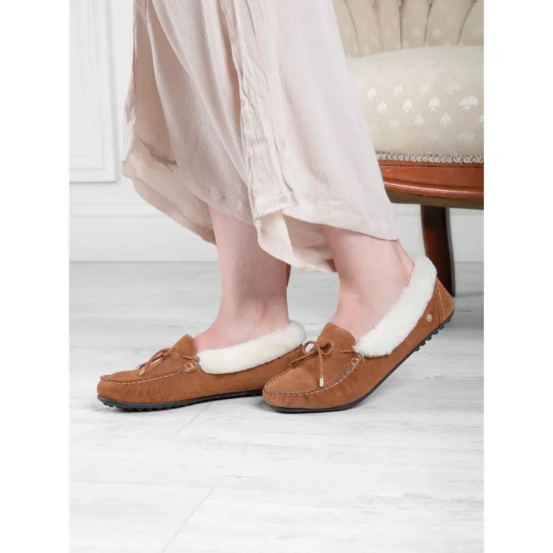 Fairfax & Favor Henley Shearling Lined Ladies Slipper - Tan