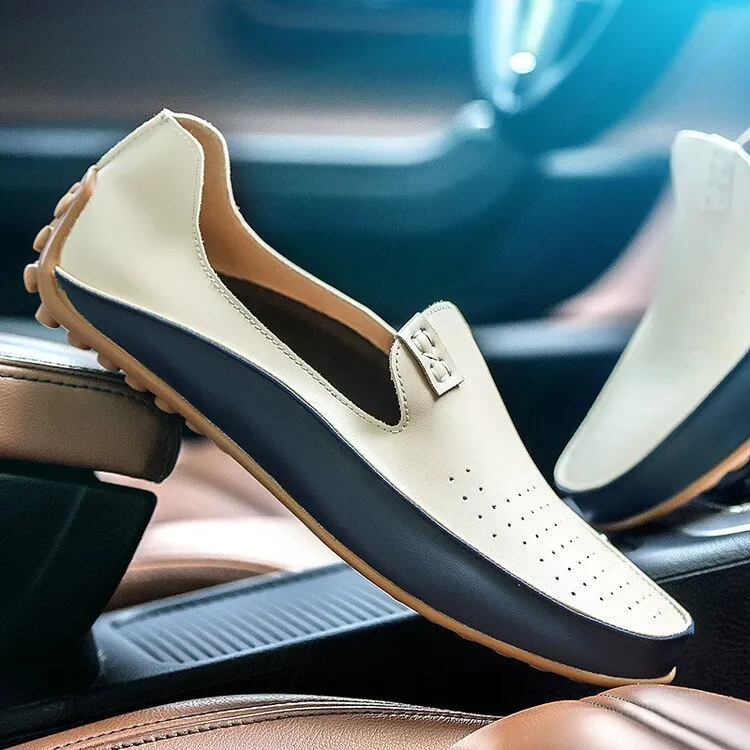 Fashion Leather Shoes For Men New Slip On Loafers Plus Size 47 Casual Driving Shoes Wide 2021 Business Shoes Sneaker Male