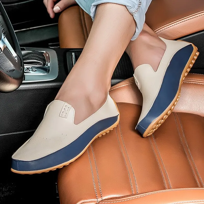 Fashion Leather Shoes For Men New Slip On Loafers Plus Size 47 Casual Driving Shoes Wide 2021 Business Shoes Sneaker Male