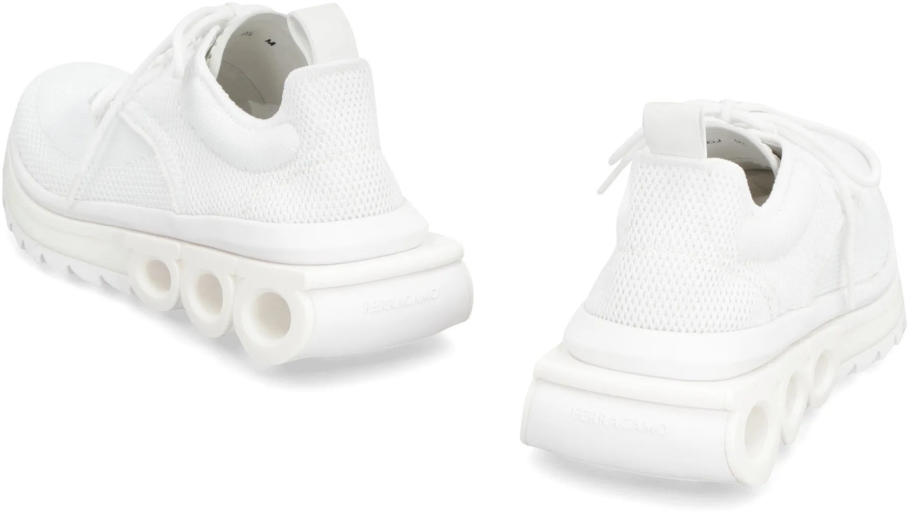 Ferragamo White Low-Top Fashion Sneakers for Women - FW23 Collection