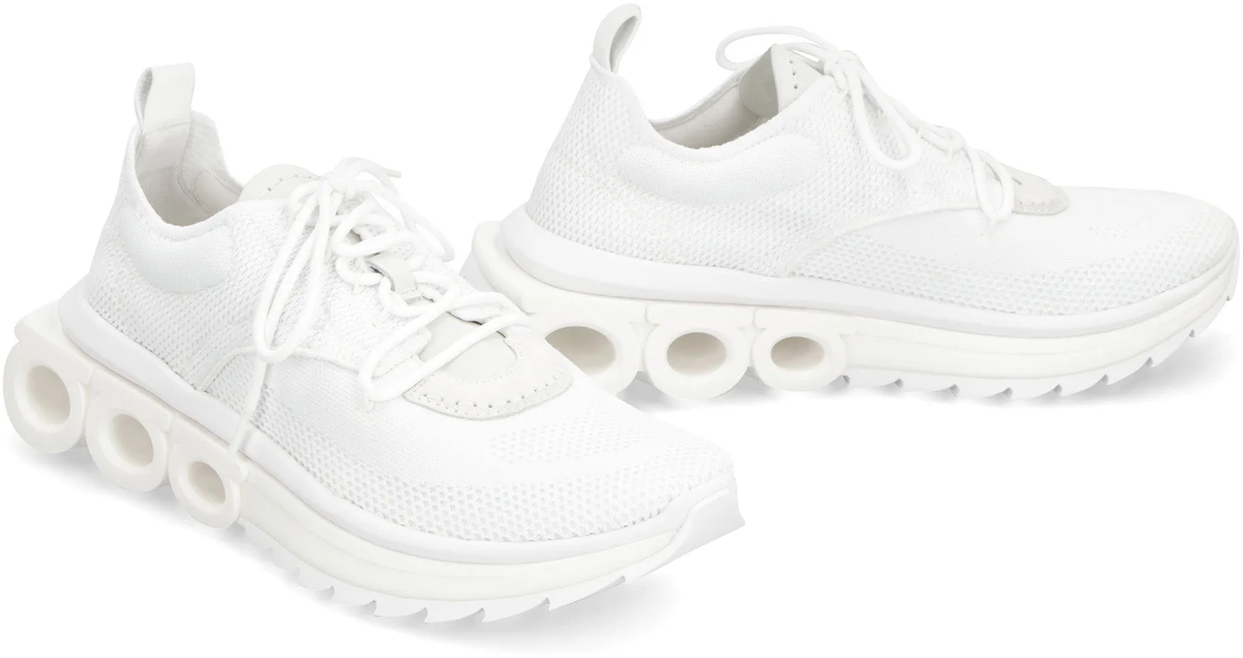 Ferragamo White Low-Top Fashion Sneakers for Women - FW23 Collection