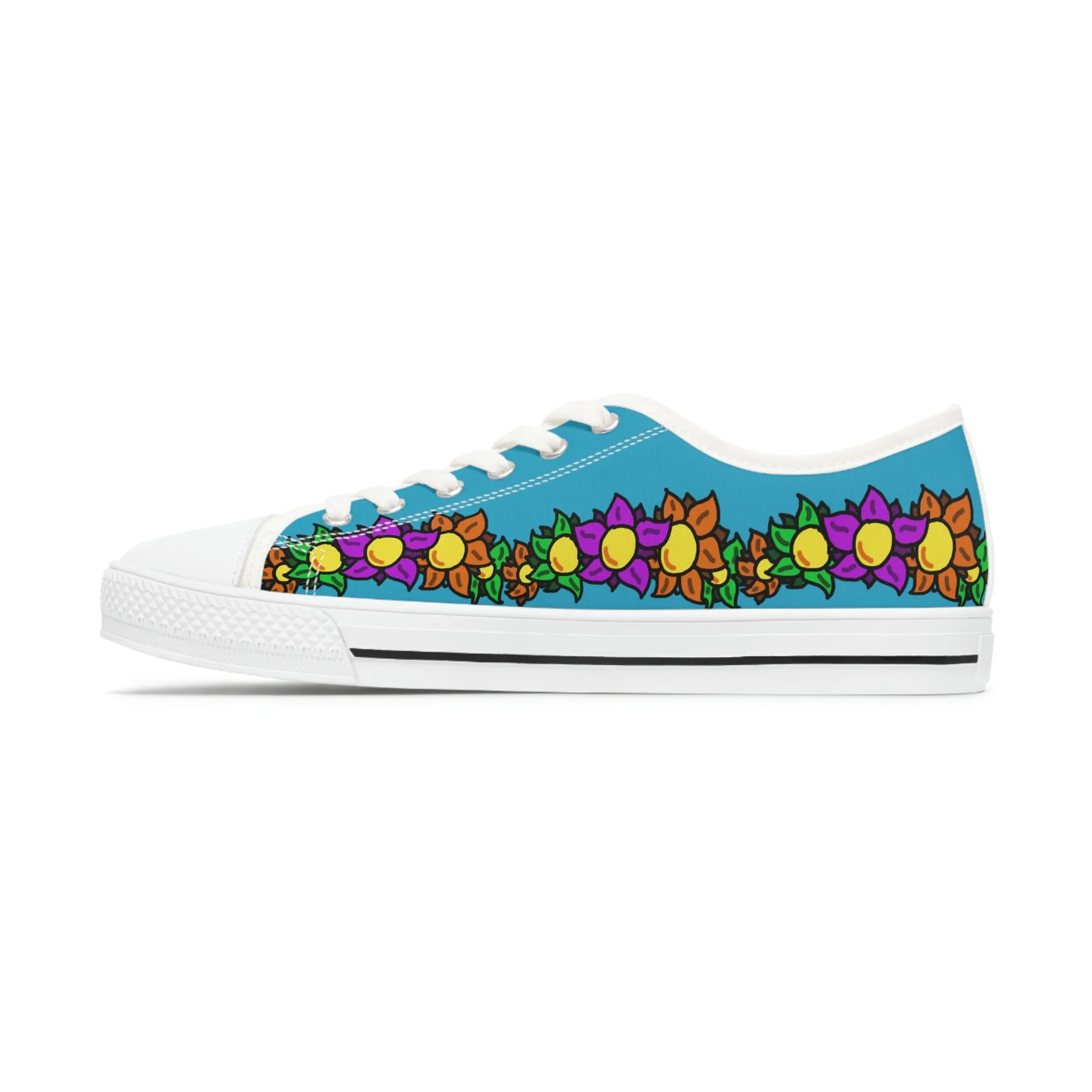 Flowery Blue Sneakers - Women's Sizes