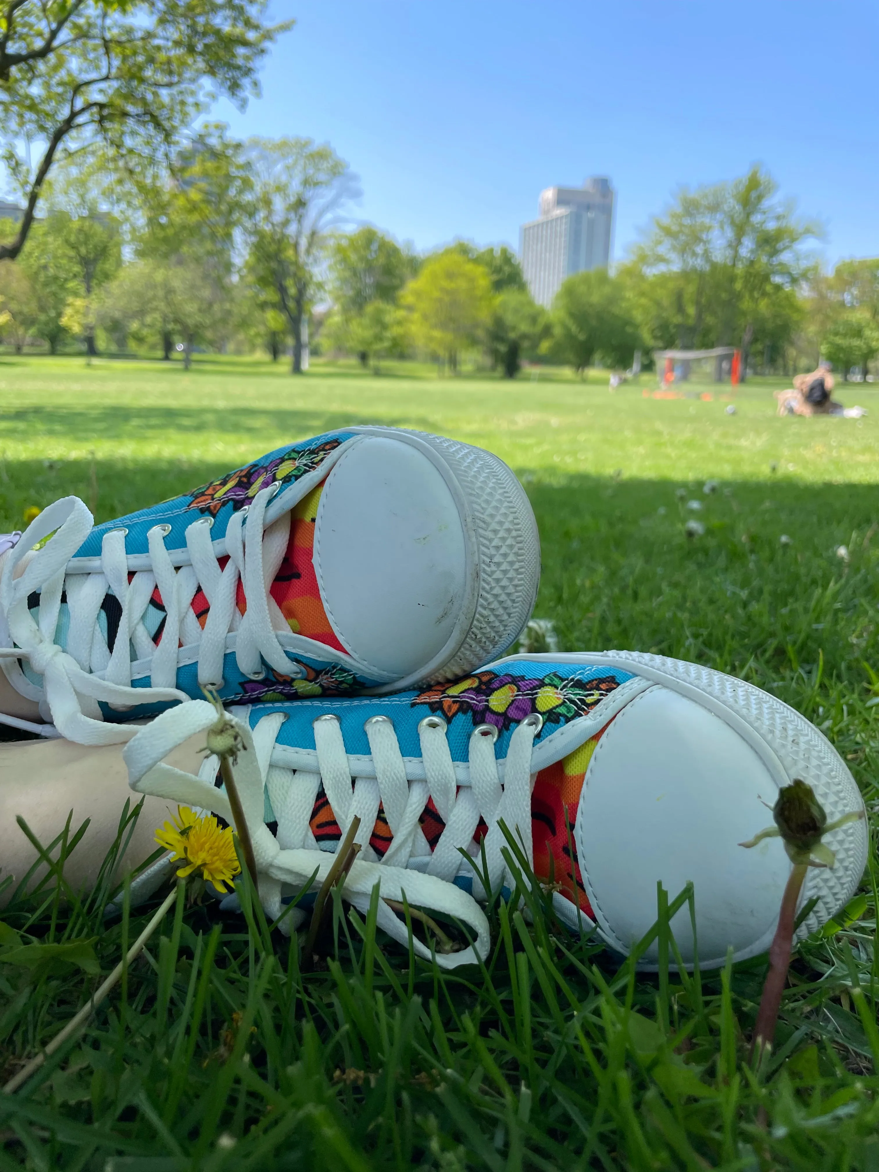 Flowery Blue Sneakers - Women's Sizes