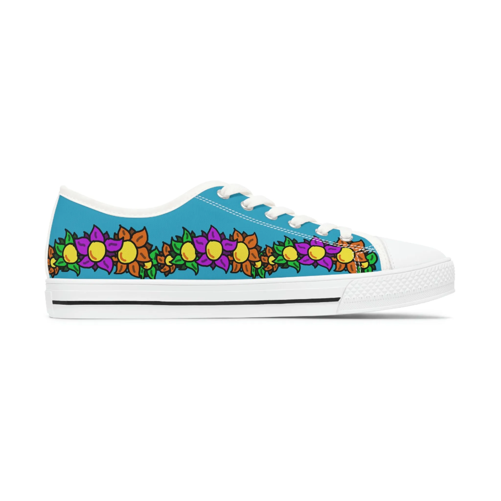 Flowery Blue Sneakers - Women's Sizes