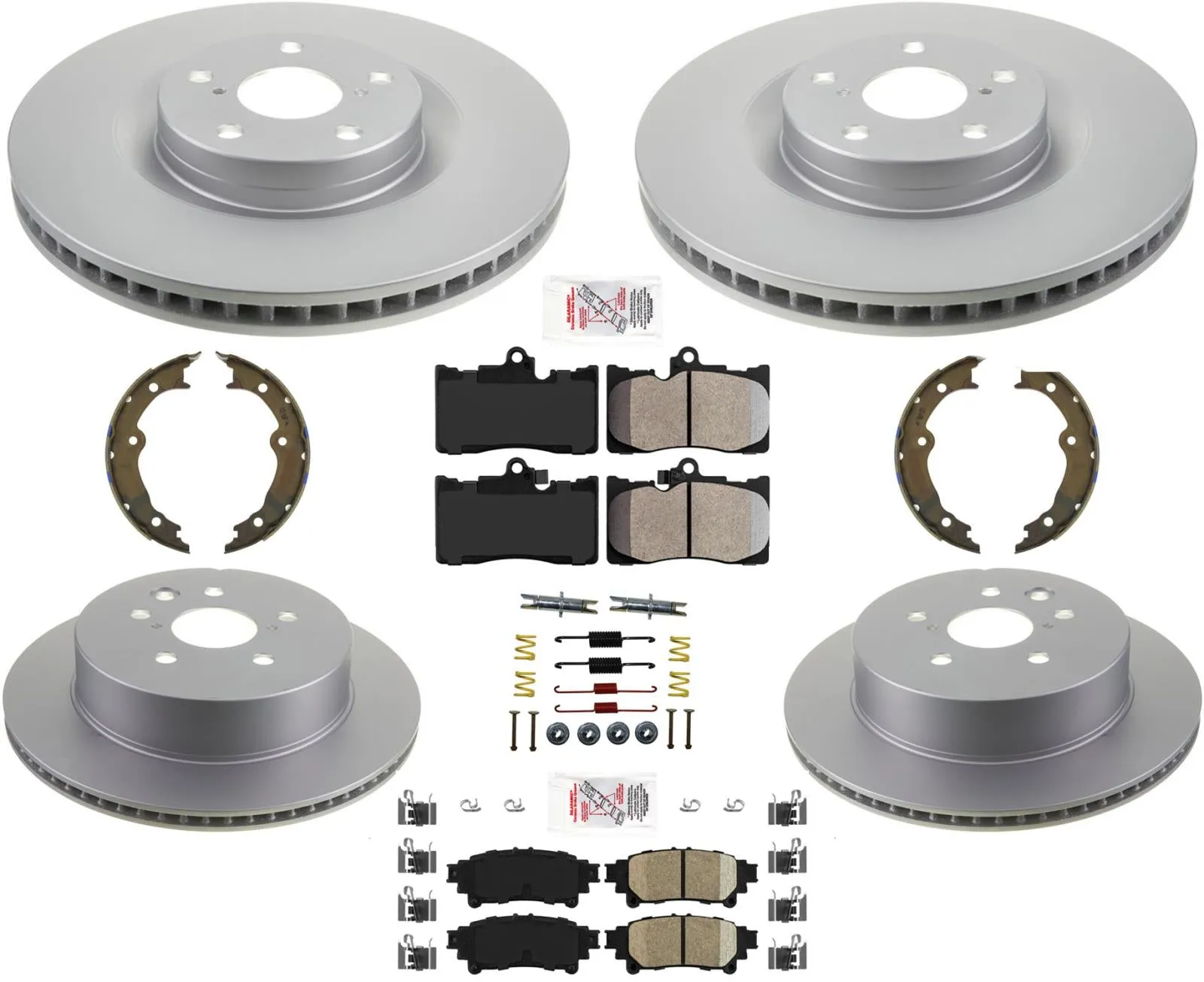 For Lexus IS300 2016-2020 Front & Rear Disc Brake Rotors Coated Disc Brake Pads