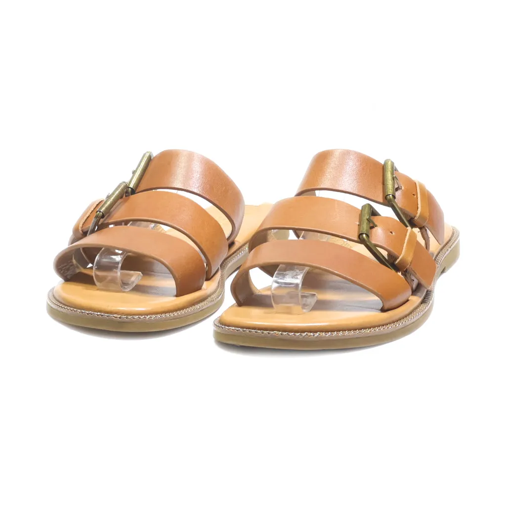 Franco Sarto Flat Sandals Leather Brown Colour For Women