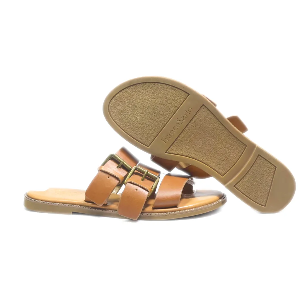 Franco Sarto Flat Sandals Leather Brown Colour For Women