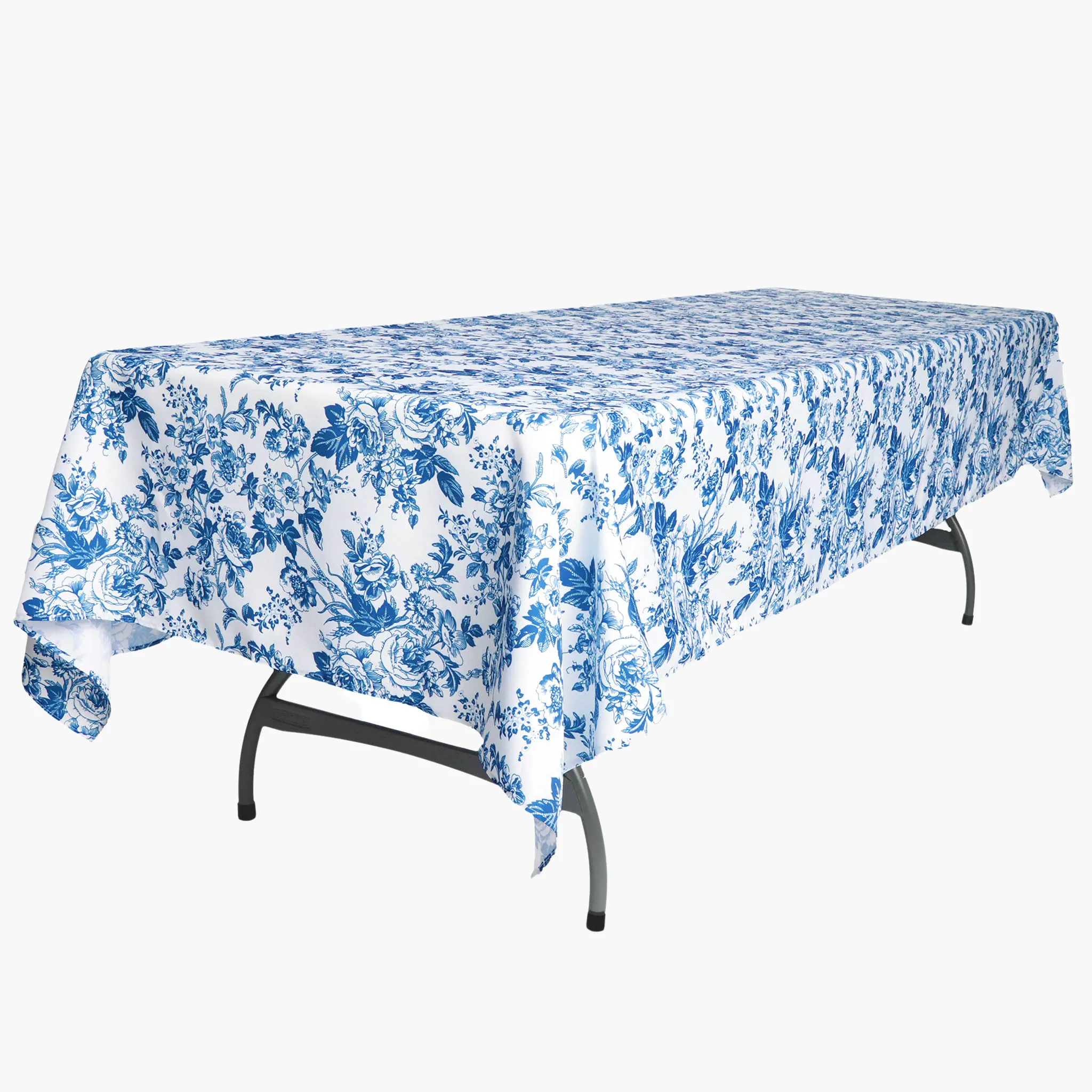 French Toile 60"x120" Rectangular Tablecloth - Blue