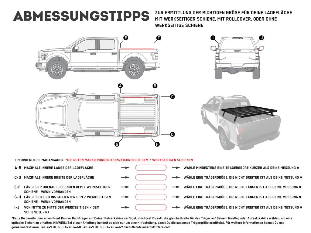 Front Runner Pickup Truck Slimline II Load Bed Rack Kit / 1345 (W) x 1560 (L)