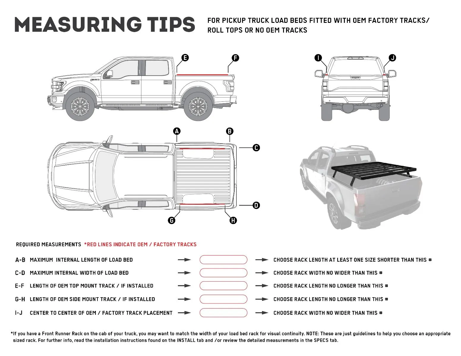 Front Runner Pickup Truck Slimline II Load Bed Rack Kit / 1345 (W) x 1560 (L)