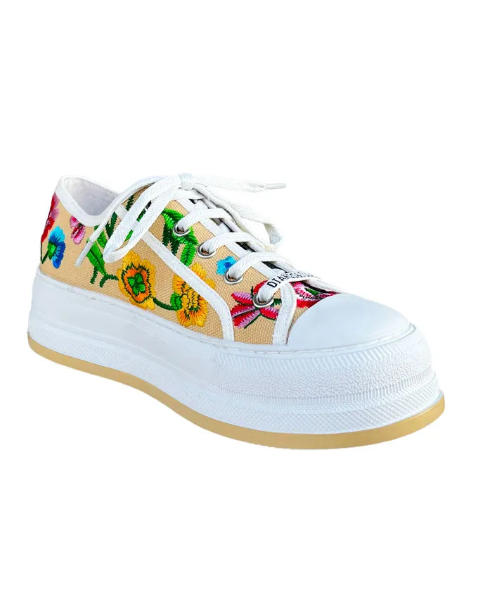 Gando Embroidered Floral Sneakers