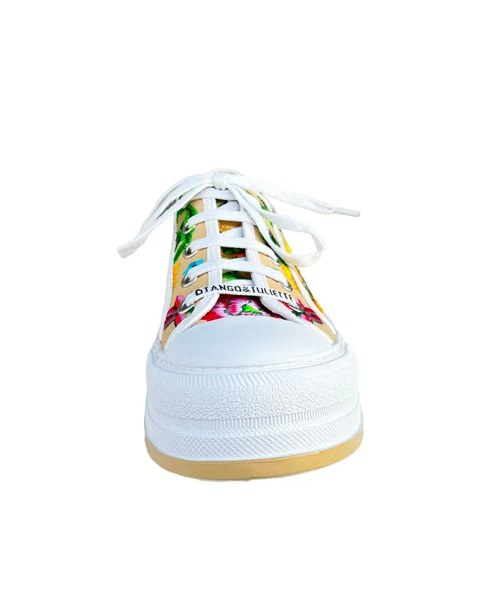 Gando Embroidered Floral Sneakers