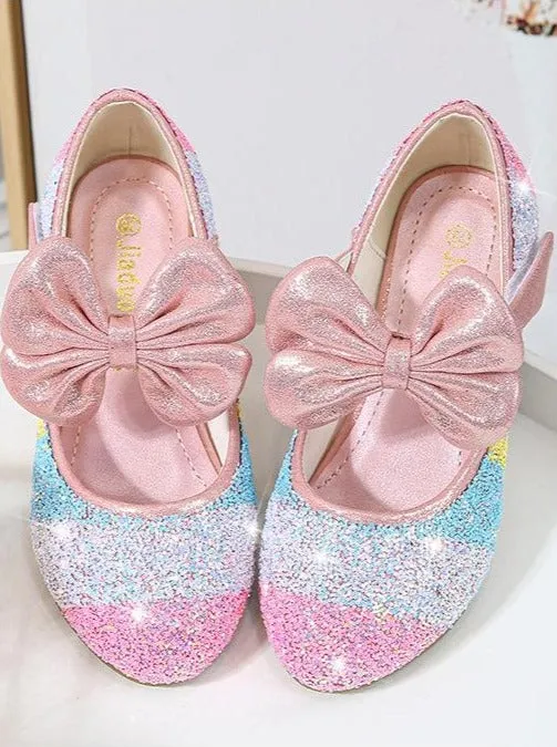 Glitter Bowed Princess Shoes By Liv and Mia