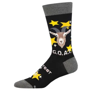 G.O.A.T, Greatest Of All Time (Black) King Size Men's Crew socks